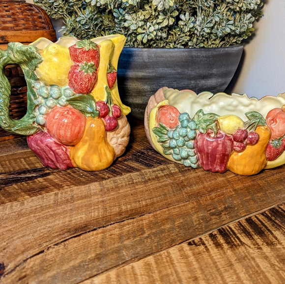 Vintage Nowell Mold Pitcher and Bowl Fruit - Picture 2 of 10